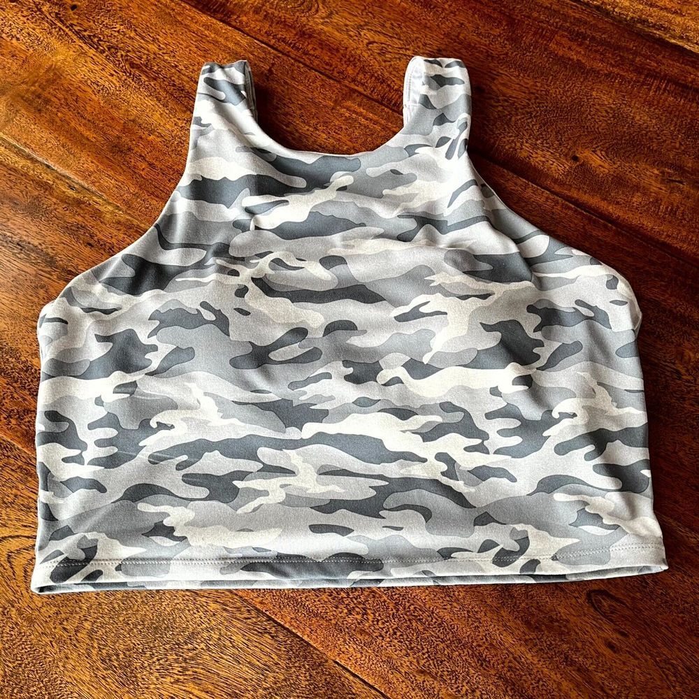 Kyodan Sports Bra Women's XL Multicolor Camouflage Stretch Mesh Lined‎ Racerback